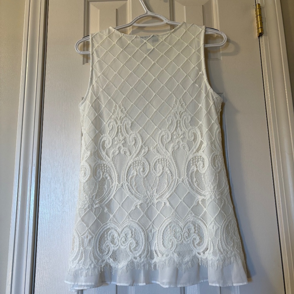 Alfani Size Small Tank with Lace Overlay - Picture 3 of 4